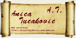 Anica Tucaković vizit kartica